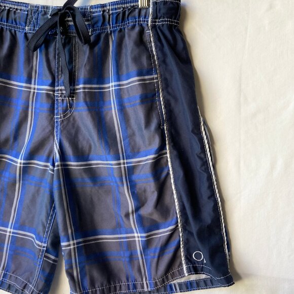 O'Neill Plaid Swim Trunks Mens Size 30 Black Blue Board Shorts Bathing Suit - Picture 4 of 13